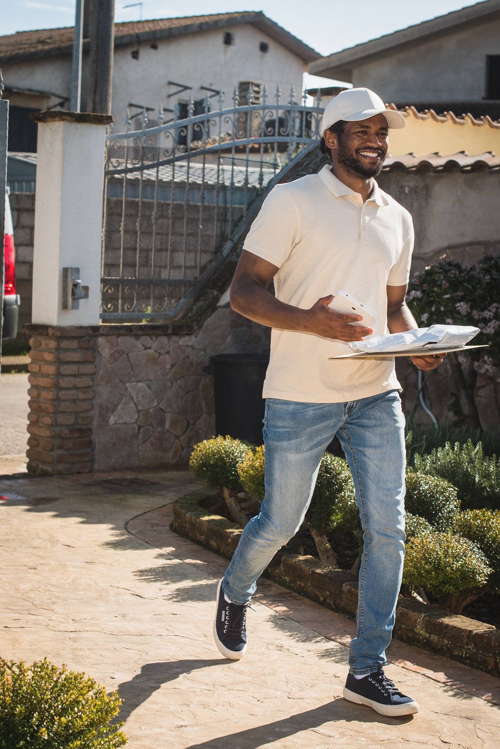 Courier Service Courier Man Delivering a Package